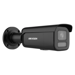 Hikvision DS-2CD2T47G2H-LI-B Zwarte ColorVu 4MP Full HD bullet buiten camera met 2.8mm lens, wit LED nachtzicht, PoE, 130dB WDR en microSD opname
