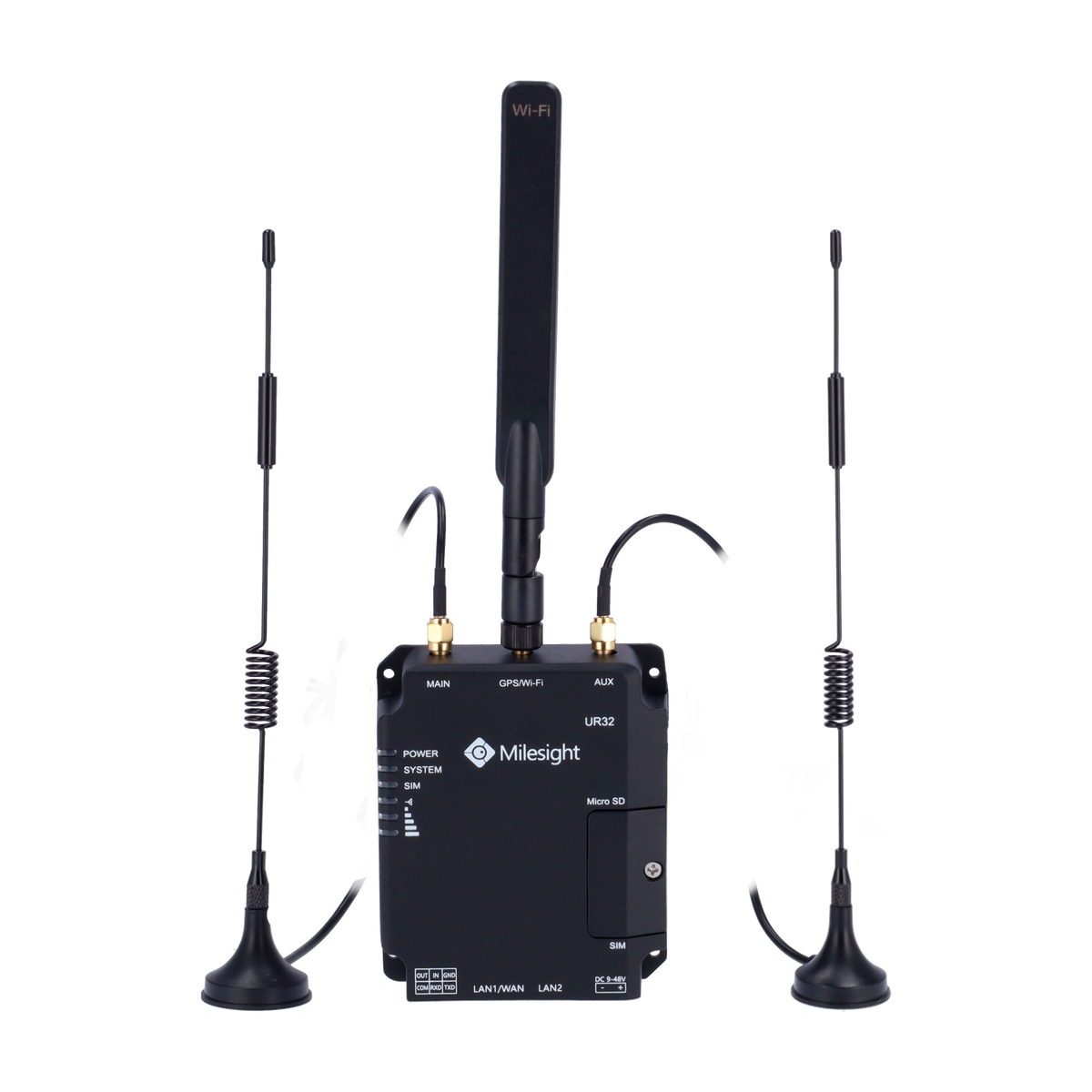 Milesight UR32-L04EU-W-485 industrial 4G LTE router with 2xRJ45 ports, Wi-Fi, RS232, RS485 and 150Mbps for M2M and IoT