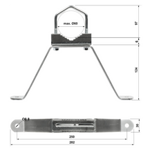 UMA UM-2 Muurklem voor het bevestigen van een mast of buis