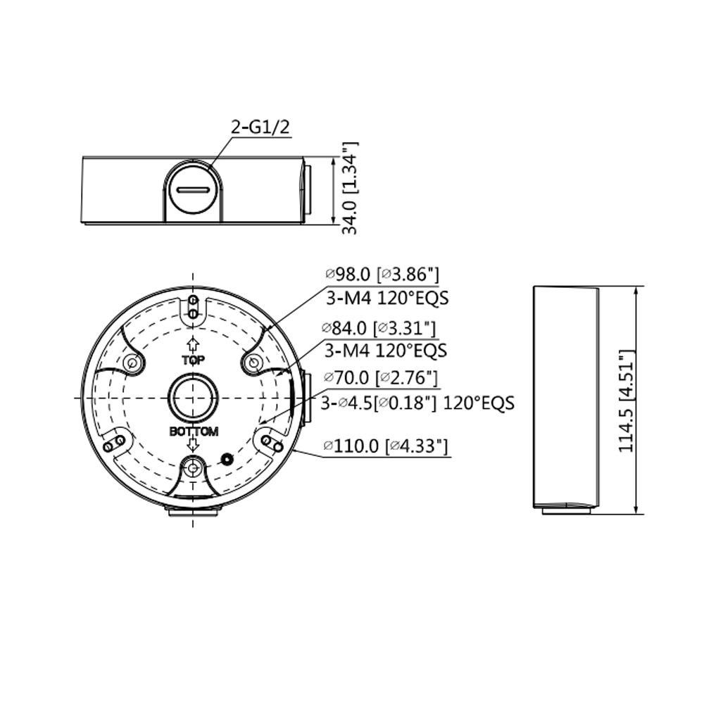 Dahua PFA136 – Montagebox – Aluminium – Innen/Außen