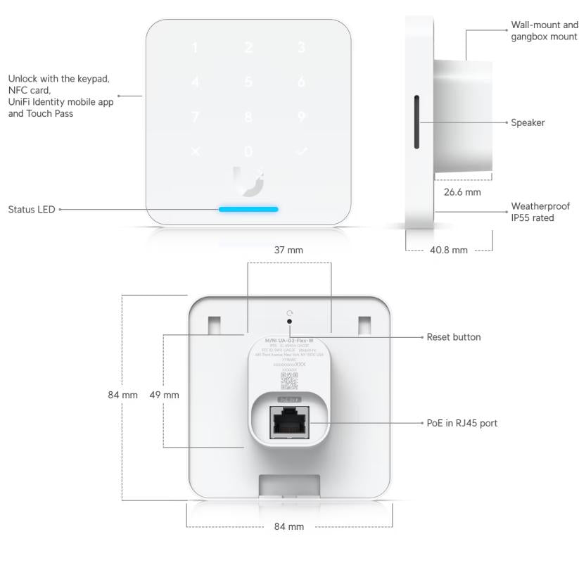 UniFi - Access G3 Reader Flex – Keypad & NFC reader