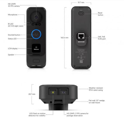 UniFi - Protect G4 Doorbell Pro PoE Kit (Zwart)