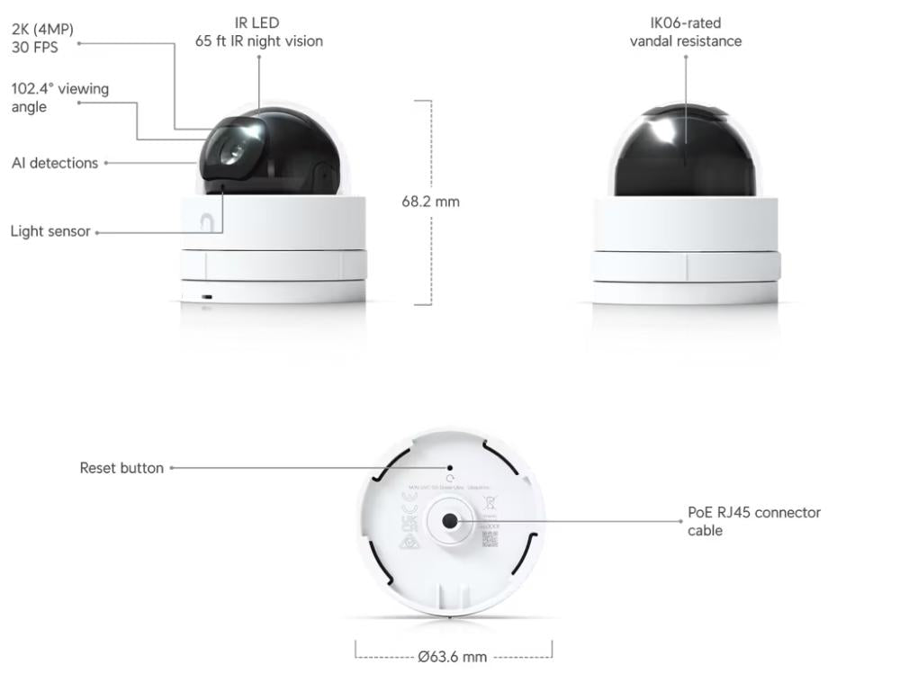 UniFi - Protect G5 Dome Ultra (Zwart)