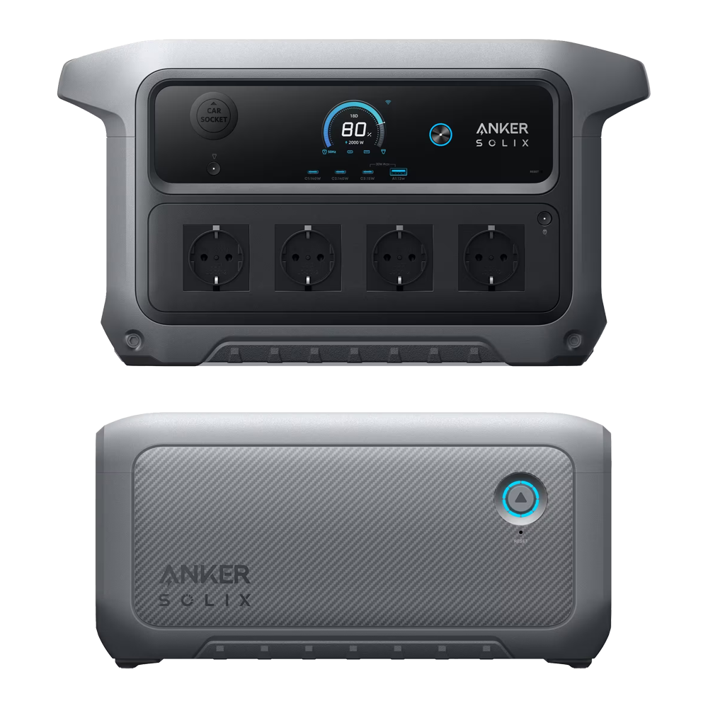 Anker SOLIX Powerstation bundel (4096Wh / 2400W) – C2000 en BP2000 uitbreidingsaccu