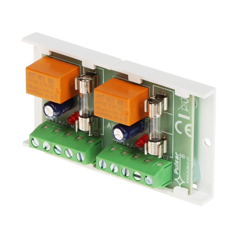 Pulsar AWZ512 universele dubbel relais module PU2 met zekering