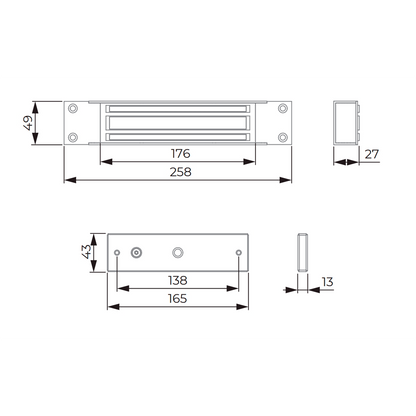 Dorcas M600MS – Inbouw kleefmagneet - 280KG - Sensor