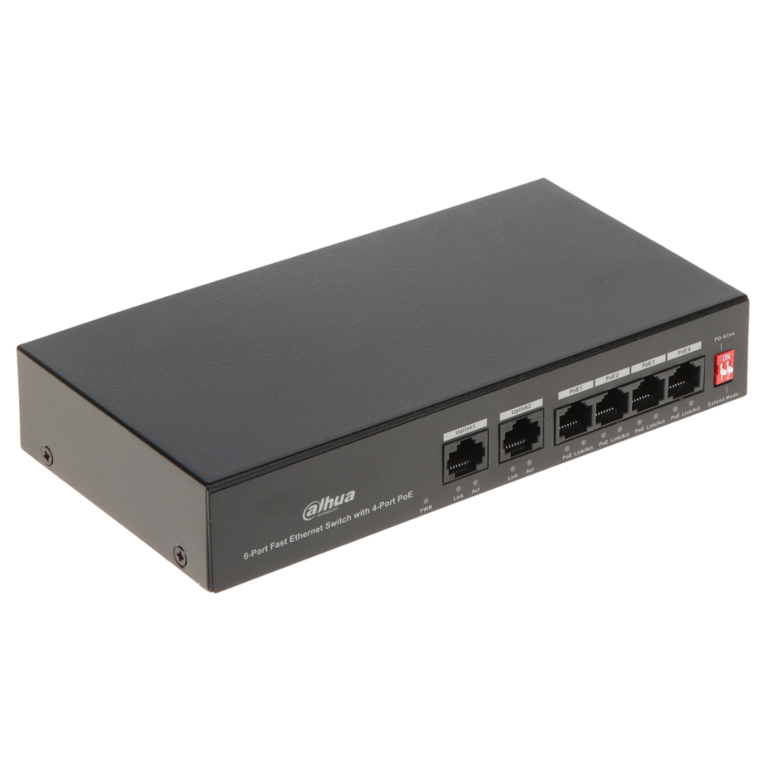 Dahua 4 poort PoE switch