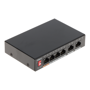 Dahua PFS3006-4ET-60-V2 4 poort 802.3af/at PoE en Hi-PoE switch met 2 uplink poorten en 250m bereik