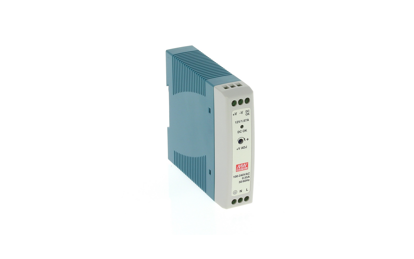 MW Power MDR-20-12 DIN rail 12VDC/1.67A 20Watt voeding