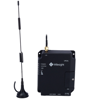 Milesight UR32L-L04EU-P industriële 4G LTE router met 2xRJ45 PoE poorten en 150Mbps voor M2M en IoT