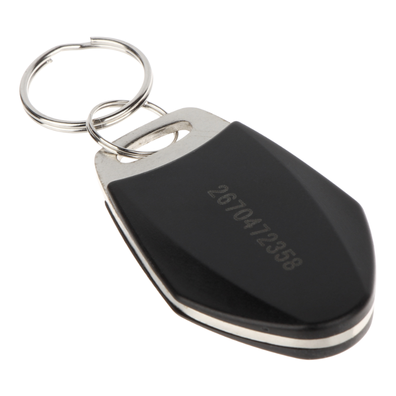 UMA Mifare luxe tag zwart met metaal en serienummer en met key ring