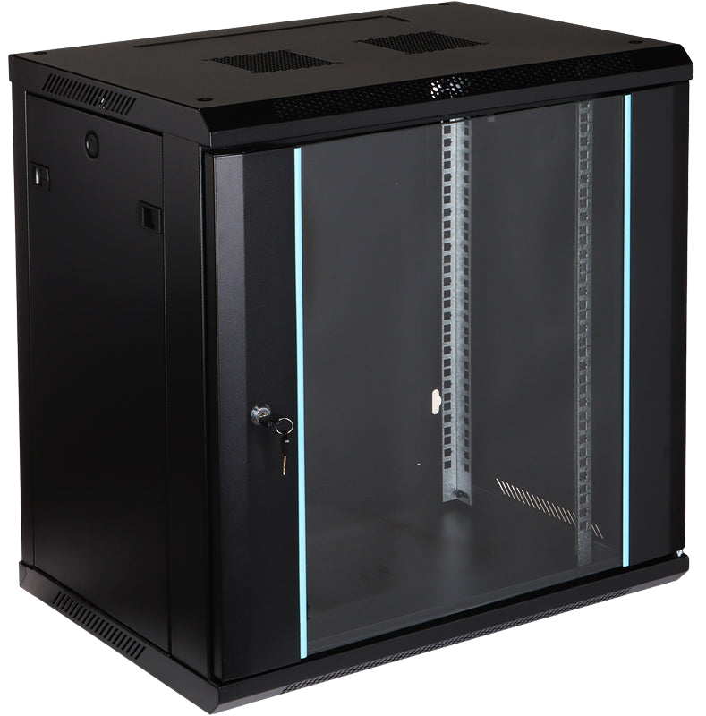 UMA RA19-12U-450 – Wandverteiler – 12 HE – abschließbare Glastür – 600 × 640 × 450 mm