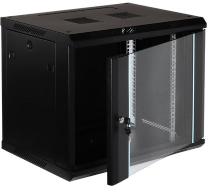 UMA RA19-9U-450 – Patchkast wand - met glazen afsluitbare deur (600x505x450mm)