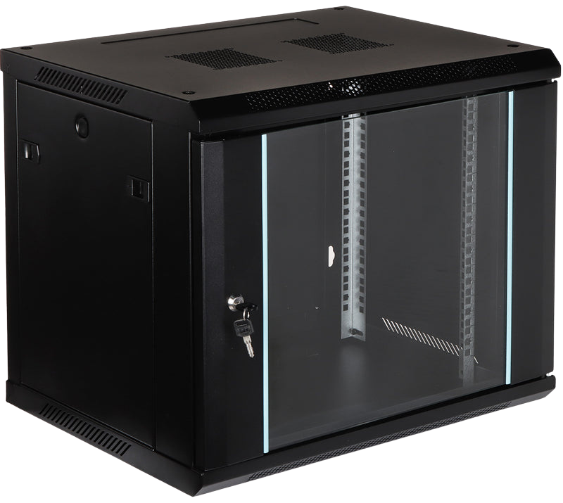 UMA RA19-9U-450 – Patchkast wand - met glazen afsluitbare deur (600x505x450mm)