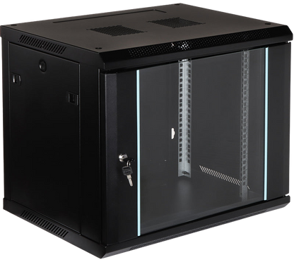 UMA RA19-9U-450 – Patchkast wand - met glazen afsluitbare deur (600x505x450mm)