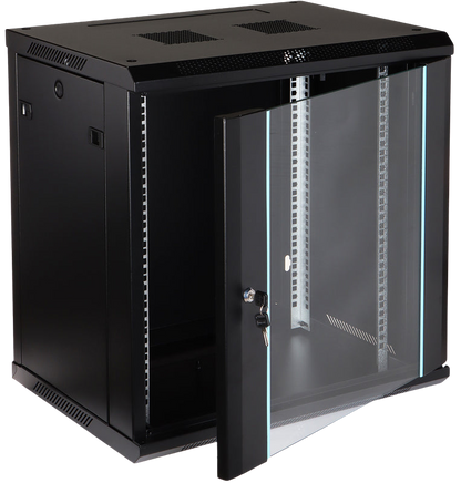 UMA RA19-12U-450 – Wandverteiler – 12 HE – abschließbare Glastür – 600 × 640 × 450 mm
