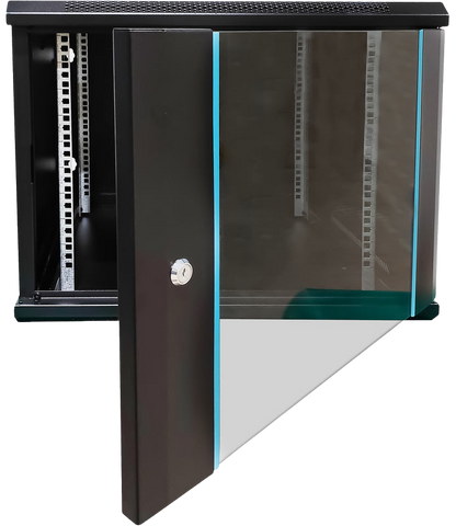 UMA RA19-9U-600 – 9-HE-Wandverteiler (Netzwerkschrank) – Glastür – 600 mm tief