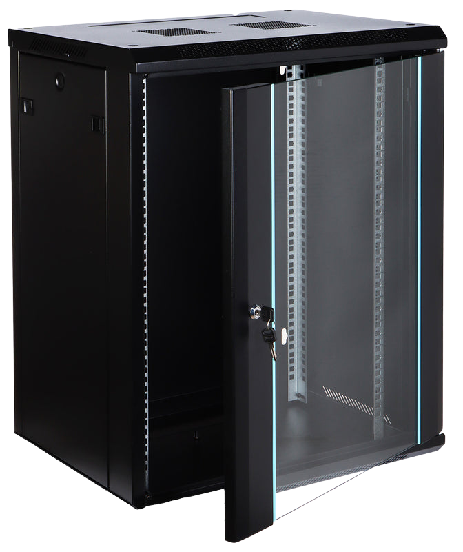 UMA RA19-15U-450 – Wandverteiler – 15 HE – abschließbare Glastür – 600 × 770 × 450 mm