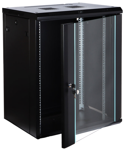 UMA RA19-15U-450 – Wandverteiler – 15 HE – abschließbare Glastür – 600 × 770 × 450 mm
