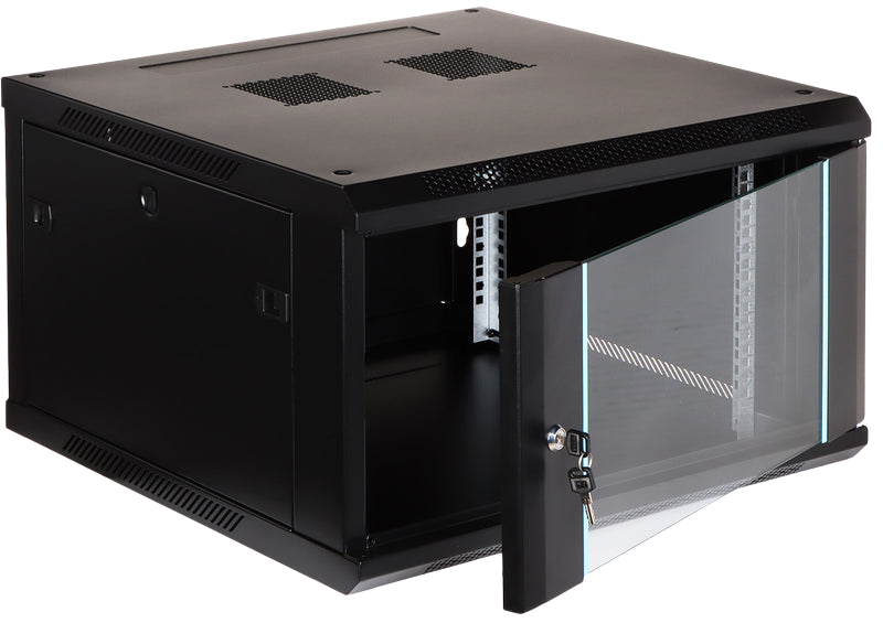 UMA RA19-6U-600 – Wandverteiler – 6 HE – abschließbare Glastür – 600 × 370 × 600 mm