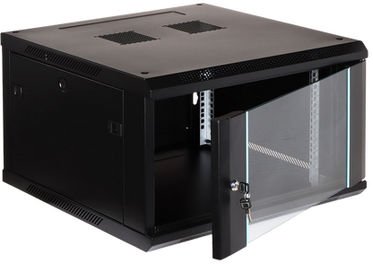 UMA RA19-6U-600 – Wandverteiler – 6 HE – abschließbare Glastür – 600 × 370 × 600 mm