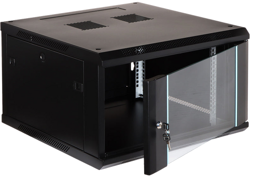 UMA RA19-6U-600 – Patchkast wand - met glazen afsluitbare deur (600x370x600mm)