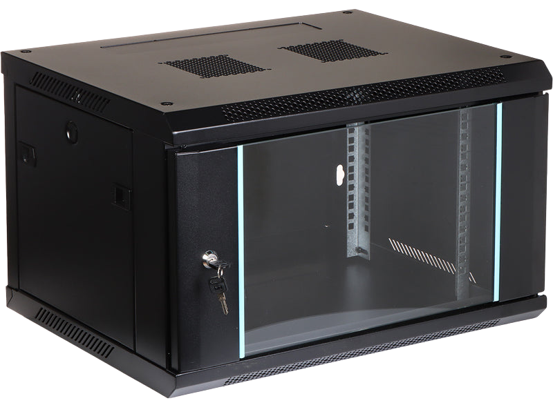 UMA RA19-6U-450 – Wandverteiler – 6 HE – abschließbare Glastür – 600 × 370 × 450 mm