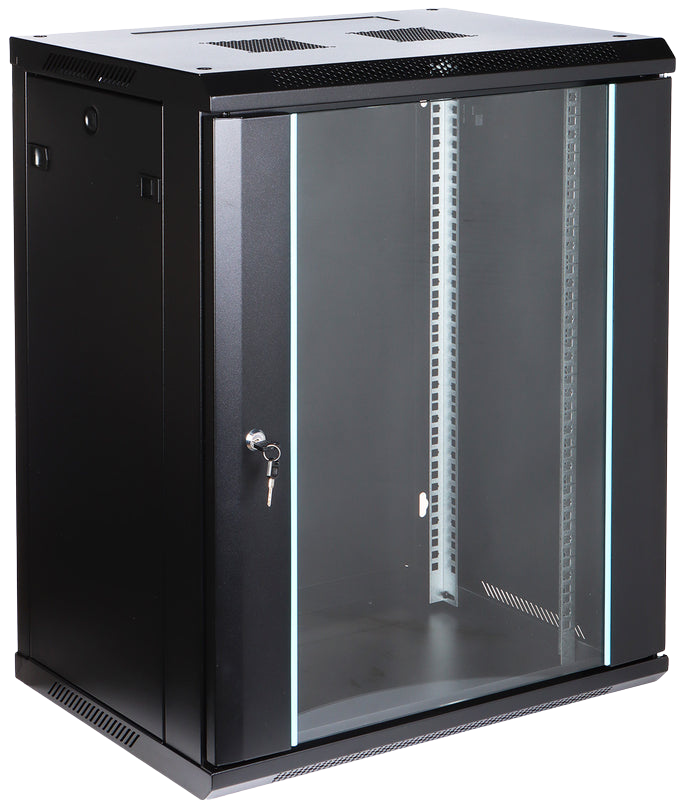 UMA RA19-15U-450 – Wandverteiler – 15 HE – abschließbare Glastür – 600 × 770 × 450 mm