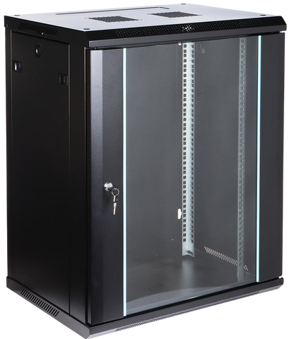 UMA RA19-15U-450 – Wandverteiler – 15 HE – abschließbare Glastür – 600 × 770 × 450 mm