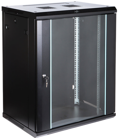 UMA RA19-15U-450 – Patchkast wand - met glazen afsluitbare deur (600x770x450mm)