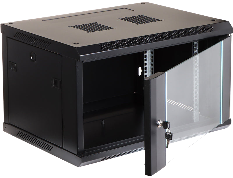 UMA RA19-6U-450 – Wandverteiler – 6 HE – abschließbare Glastür – 600 × 370 × 450 mm