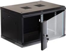 UMA RA19-6U-450 – Patchkast wand - met glazen afsluitbare deur (600x370x450mm)