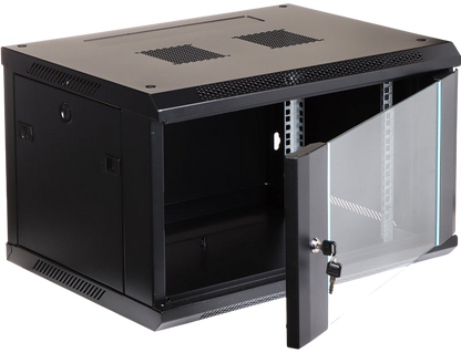 UMA RA19-6U-450 – Wandverteiler – 6 HE – abschließbare Glastür – 600 × 370 × 450 mm