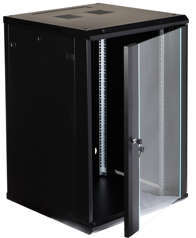 UMA RA19-18U-600 – Patchkast wand - met glazen afsluitbare deur (600x905x600mm)