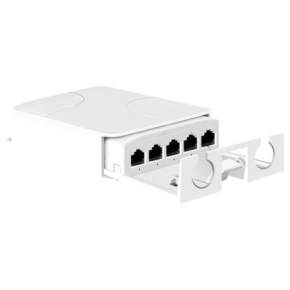 5-Poorts PoE Extender / Switch – 90W (802.3bt) – 250m Bereik