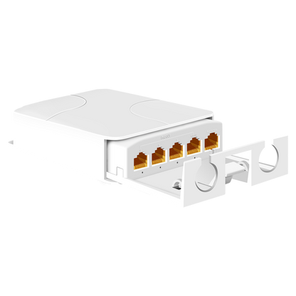 5-Poorts PoE Extender / Switch – Tot 90W (802.3bt) – 250m Bereik