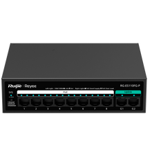 Reyee RG-ES110FG-P – 10-Poorts Gigabit PoE Switch - 8x PoE+ - 2x SFP Uplink