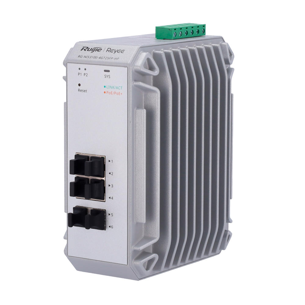 Reyee RG-NIS3100-4GT2SFP-HP | Managed Gigabit Switch met 4x RJ45 & 2x SFP, High-Power PoE