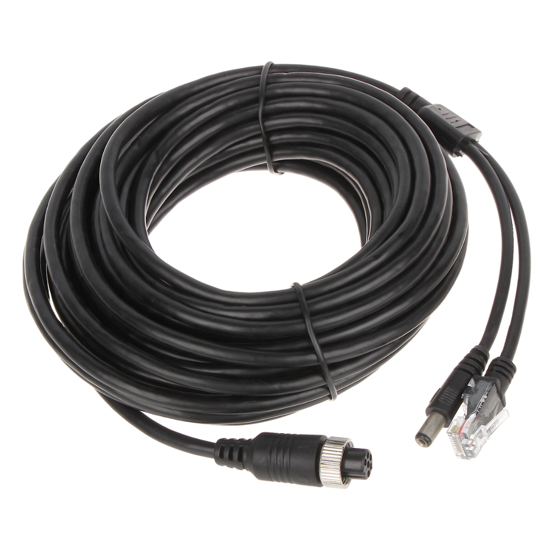 UMA 10M-CABLE-RJ45-A 10 meter aansluitkabel voor IP camera aan NVR met RJ45,  DC en 6 pin M12 connector