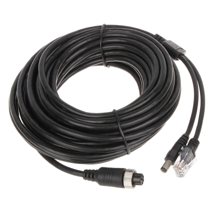 UMA 10M-CABLE-RJ45-A 10 meter aansluitkabel voor IP camera aan NVR met RJ45,  DC en 6 pin M12 connector