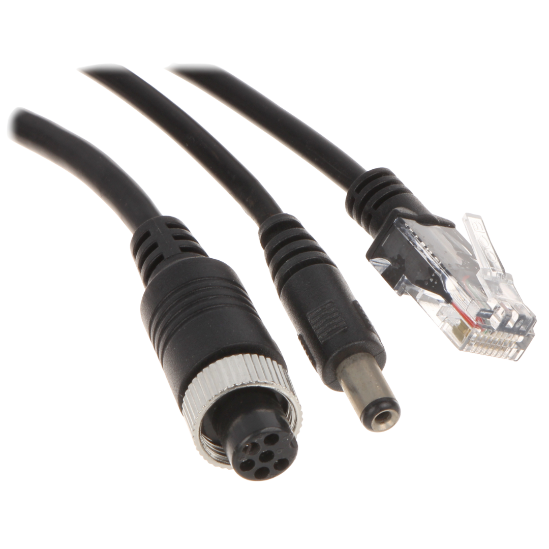 UMA 10M-CABLE-RJ45-A 10 meter aansluitkabel voor IP camera aan NVR met RJ45,  DC en 6 pin M12 connector