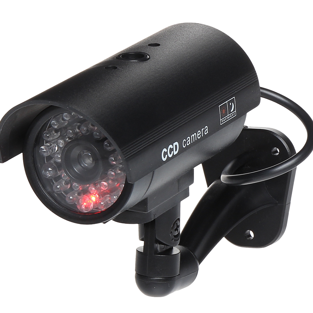 UMA BDO-LED-B zwarte realistische dummy beveiligingscamera voor buiten met knipperende LED