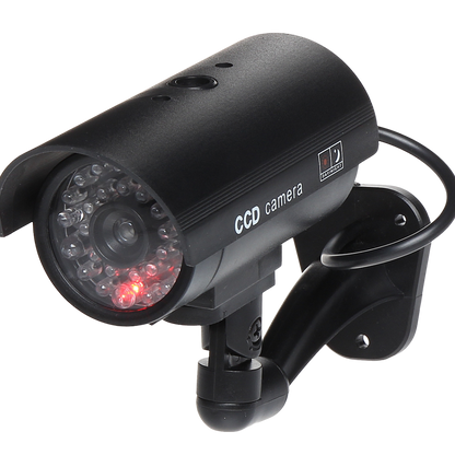 UMA BDO-LED-B zwarte realistische dummy beveiligingscamera voor buiten met knipperende LED