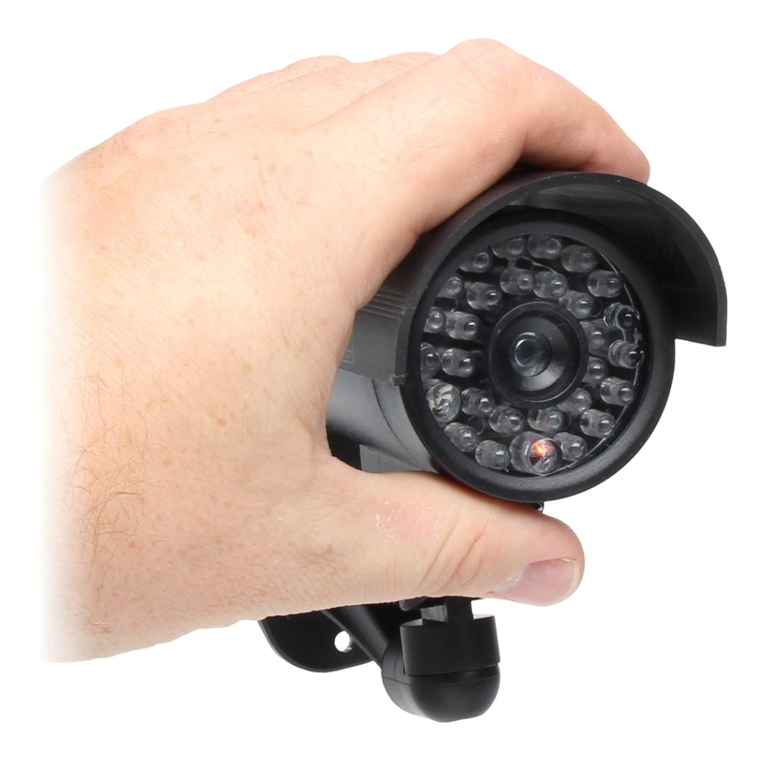 UMA BDO-LED-B zwarte realistische dummy beveiligingscamera voor buiten met knipperende LED