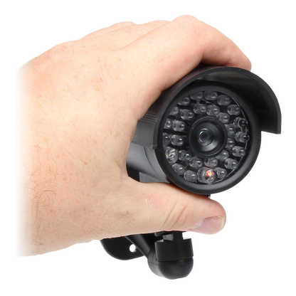 UMA BDO-LED-B zwarte realistische dummy beveiligingscamera voor buiten met knipperende LED