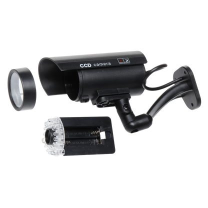 UMA BDO-LED-B zwarte realistische dummy beveiligingscamera voor buiten met knipperende LED