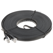 UMA CAT6UTPFLB15 zeer platte UTP netwerkkabel Cat6 Gigabit patchkabel 100% koper kern 15 meter zwart