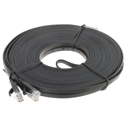 UMA CAT6UTPFLB15 zeer platte UTP netwerkkabel Cat6 Gigabit patchkabel 100% koper kern 15 meter zwart