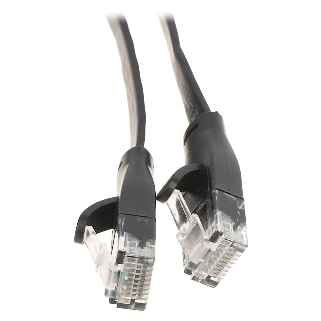 UMA CAT6UTPFLB15 zeer platte UTP netwerkkabel Cat6 Gigabit patchkabel 100% koper kern 15 meter zwart