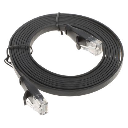 UMA CAT6UTPFLB2 zeer platte UTP netwerkkabel Cat6 Gigabit patchkabel 100% koper kern 2 meter zwart